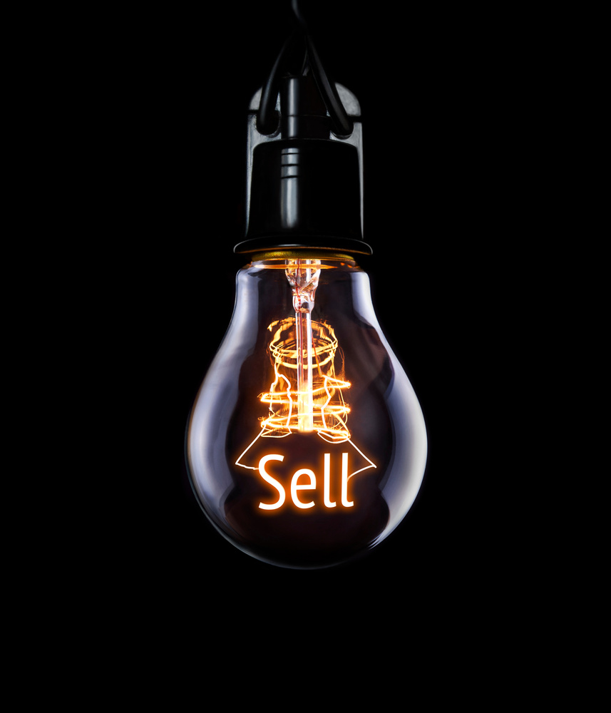 Lightbulb Sell concept.